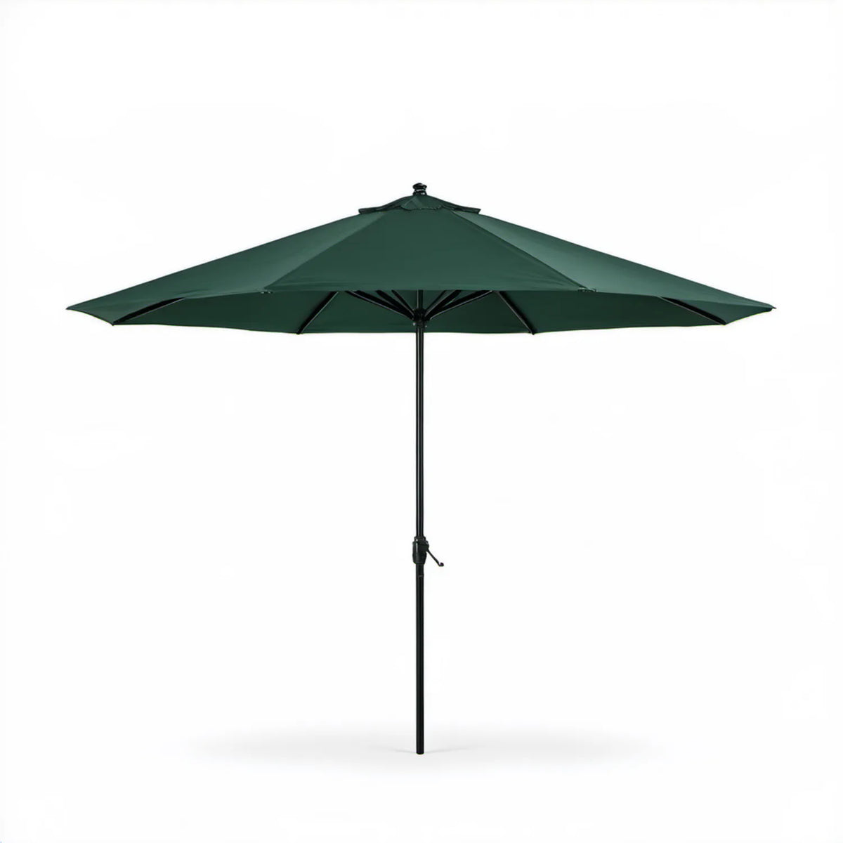 Zielony parasol ogrodowy Ø 300 cm, wysokość 245 cm, poliester i stal