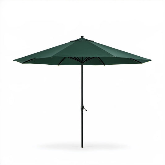 Zielony parasol ogrodowy Ø 300 cm, wysokość 245 cm, poliester i stal