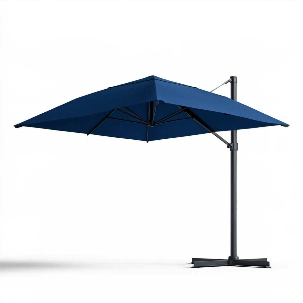 Boczny parasol ogrodowy kwadratowy 300 x 300 cm Granatowy/Czarny