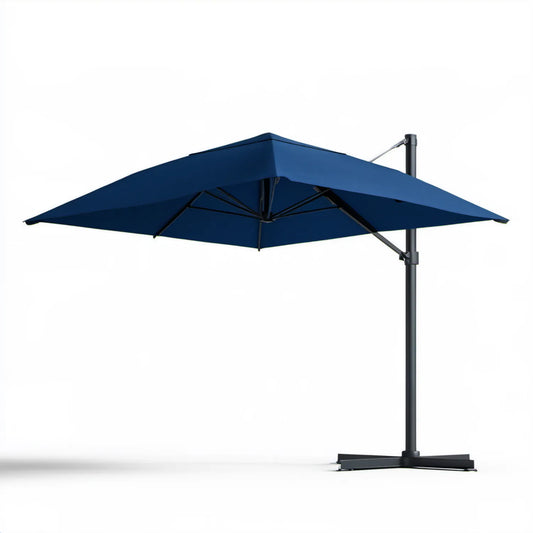 Boczny parasol ogrodowy kwadratowy 300 x 300 cm Granatowy/Czarny